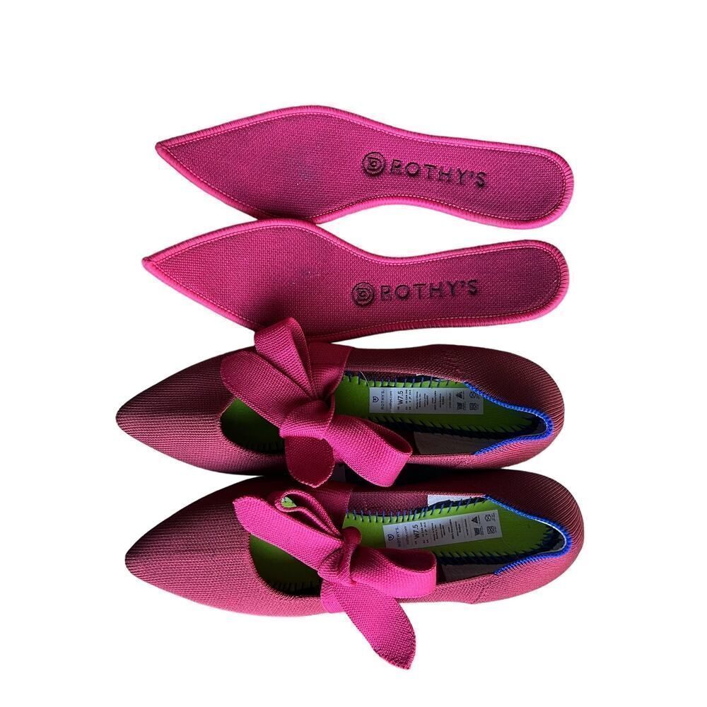 Rothy's Pink Pointed Bow Flats - Picture 12 of 13